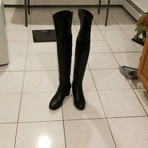 Over the knee faux leather boots